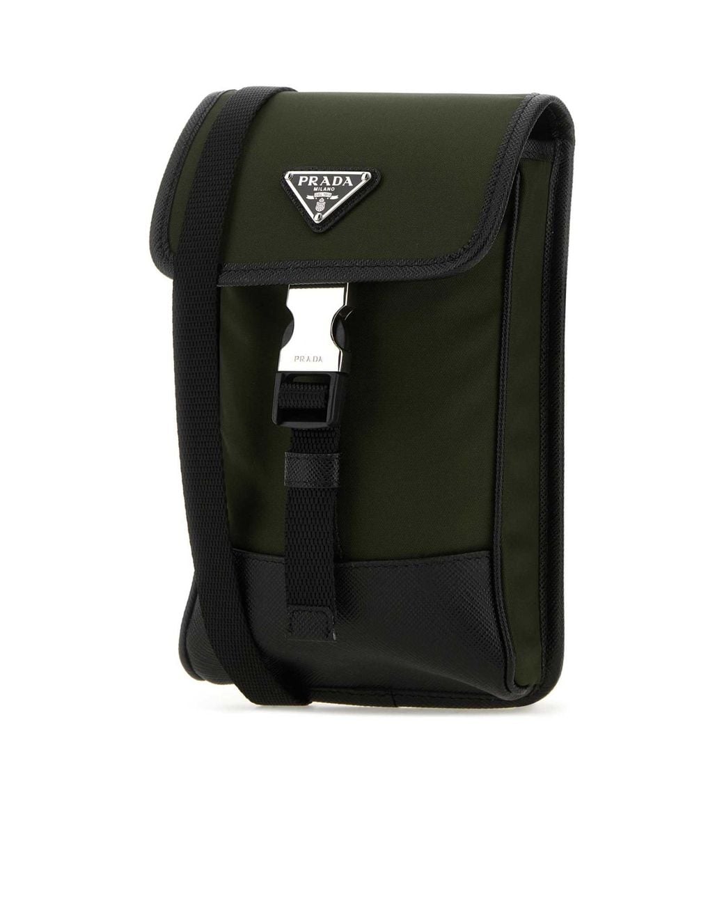 Prada Black Flip Mobile Phone Bag for men