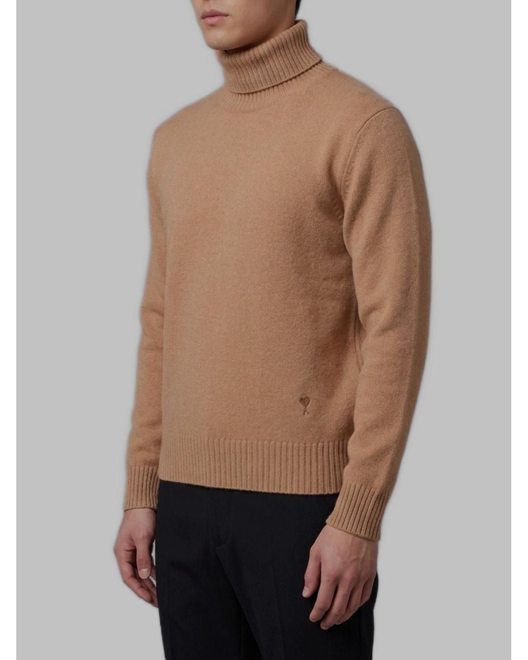 AMI Natural Ami High Neck Knitted Jumper for men