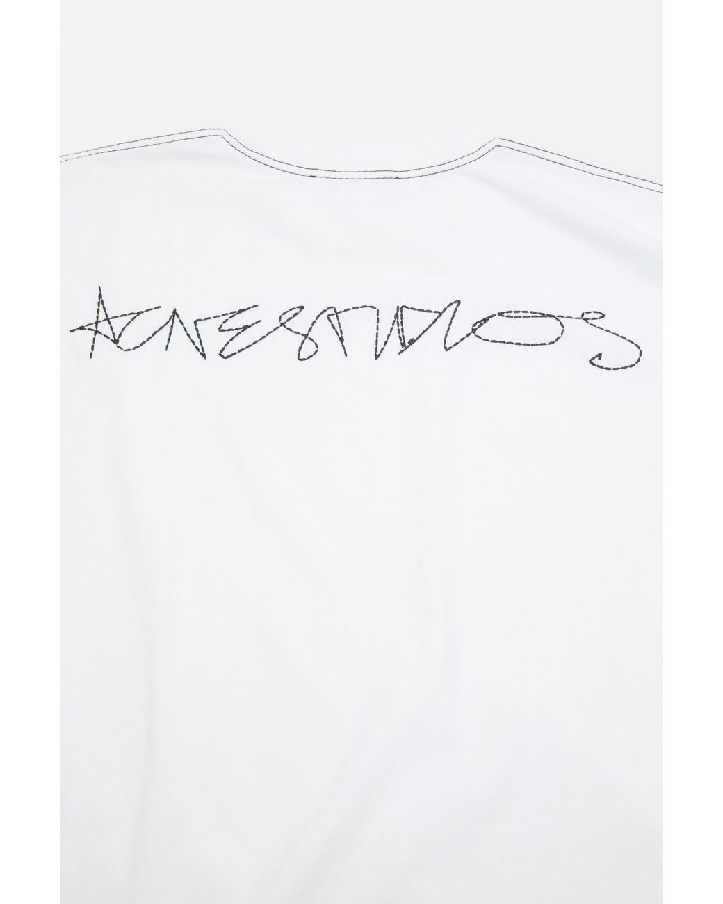 Acne White Logo-Print T-Shirt for men