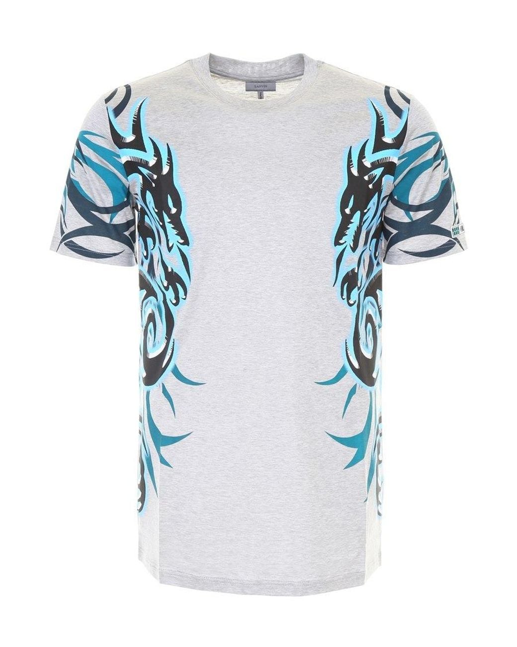 Lanvin Blue Printed T-Shirt for men