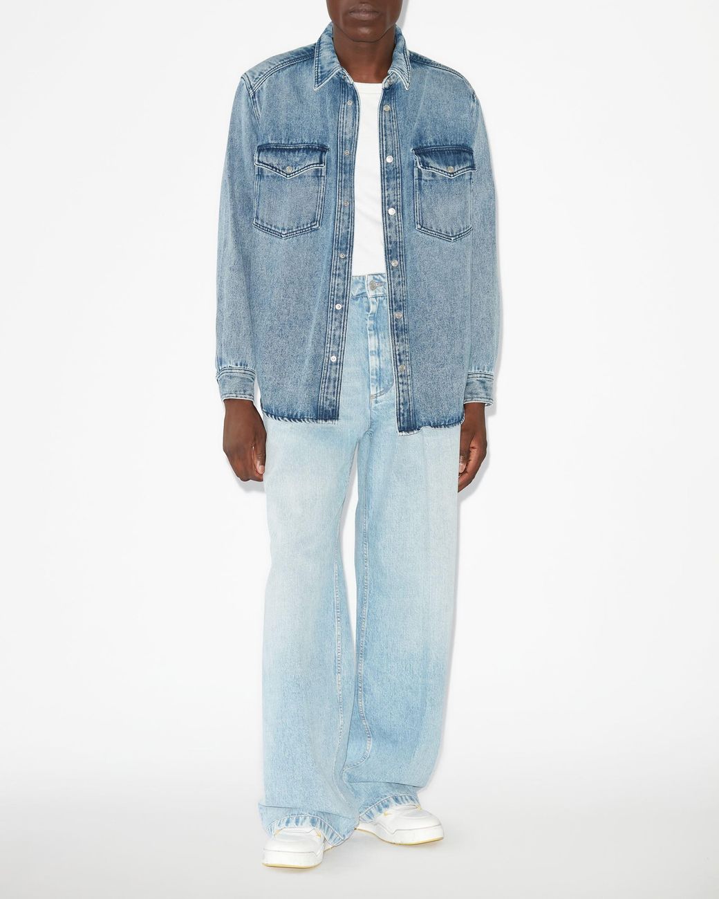 Isabel Marant Blue Long-Sleeved Button-Up Denim Shirt for men
