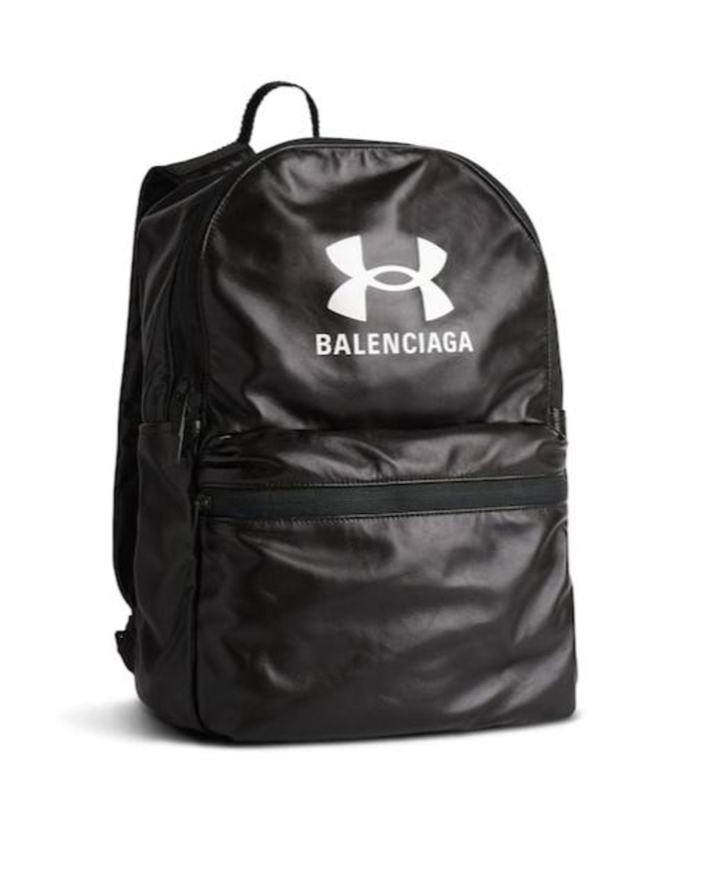 Balenciaga Black Under Armour Logo Printed Backpack for men