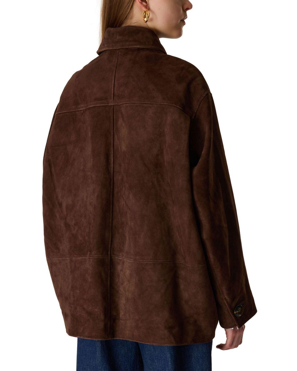 Soeur Brown Solid Color Leather Jacket