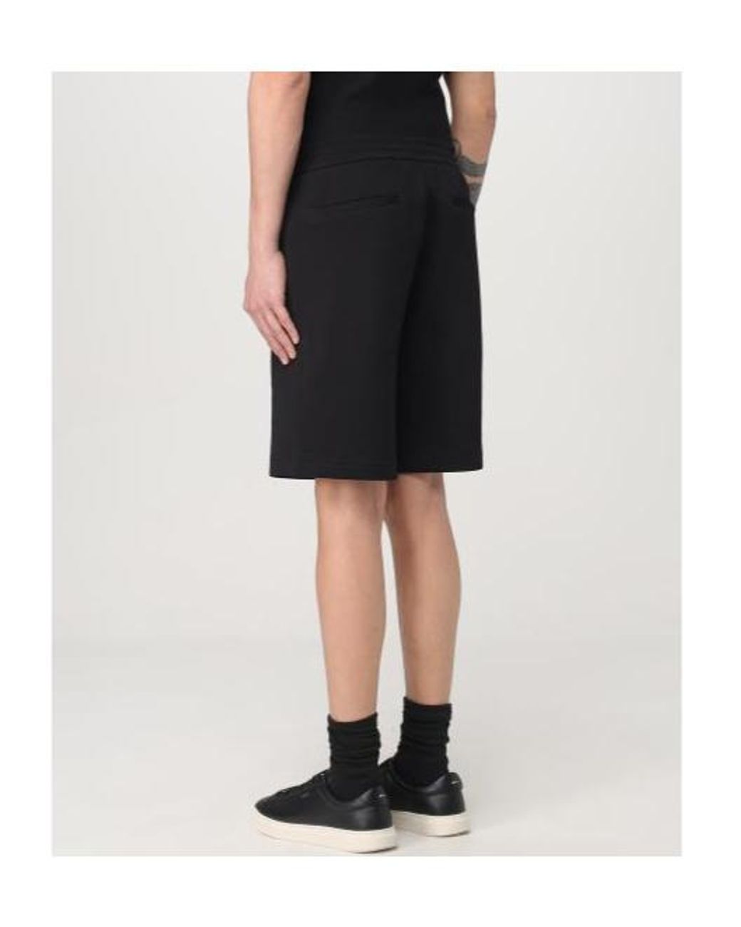 ARMANI EXCHANGE Black Bonded Stretch Bermuda Shorts for men