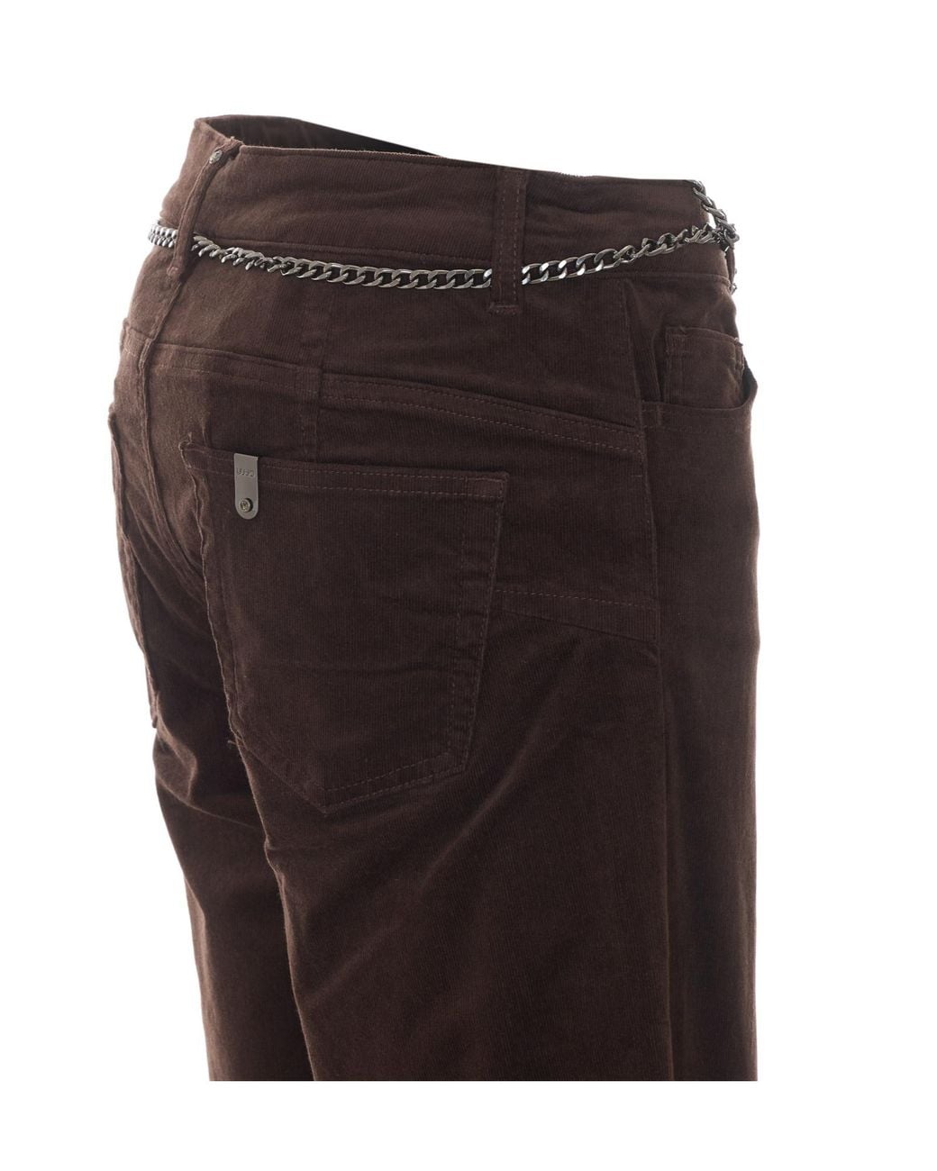 Liu Jo Brown Velvet Flare Pants