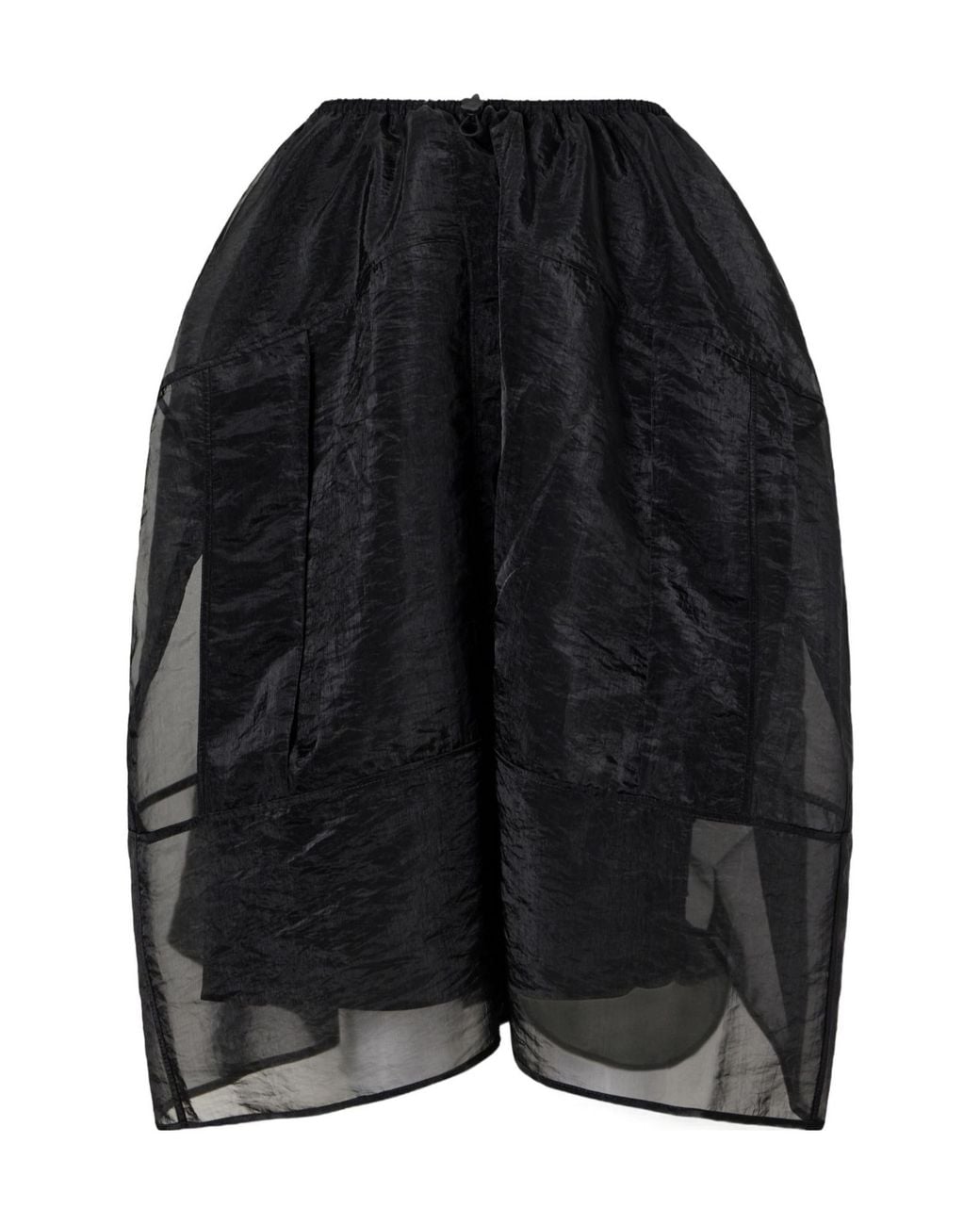CECILIE BAHNSEN Black Layered Design Midi Skirt