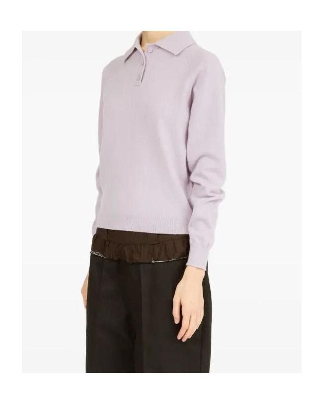 Maison Margiela Pink Four-Stitch Ribbed Knit Top
