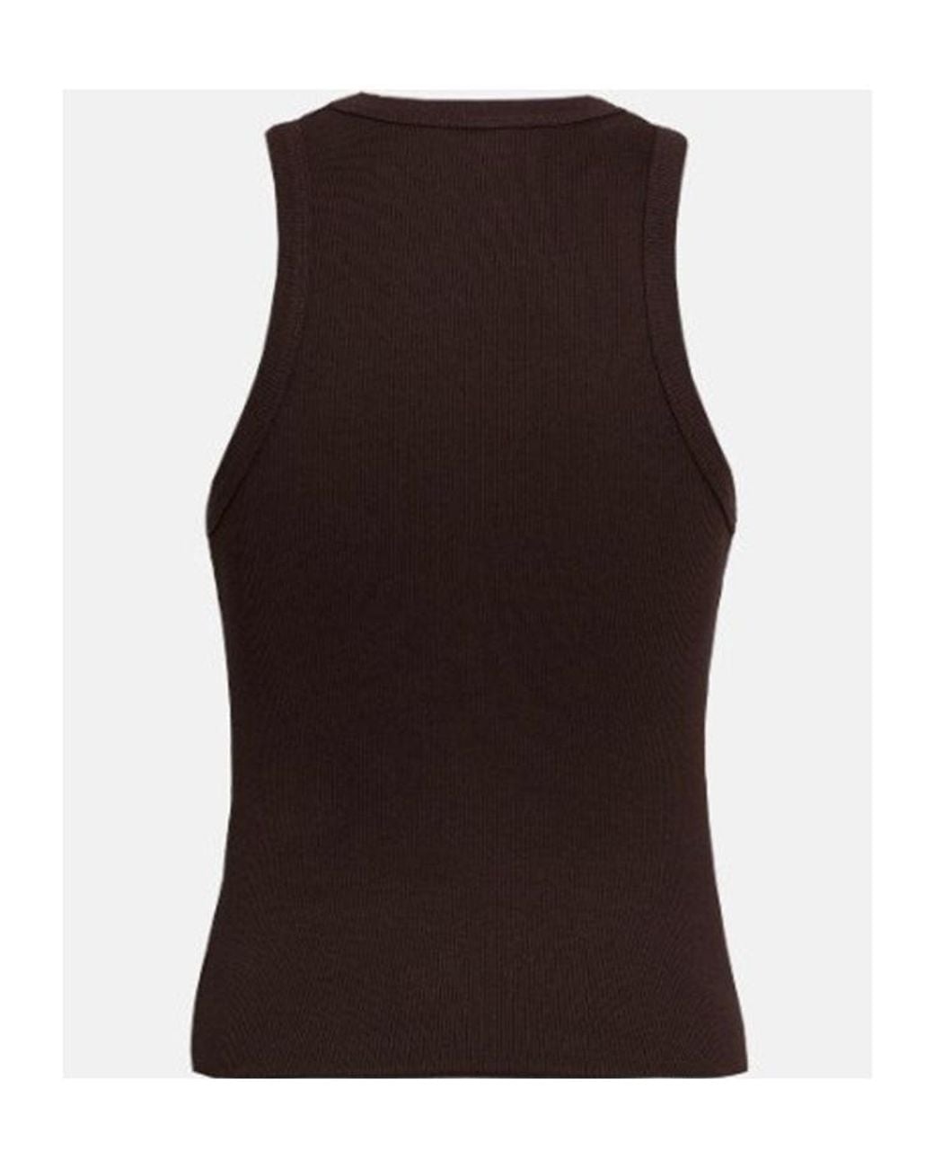 Dondup Brown Fine-Ribbed Stretch Tank Top
