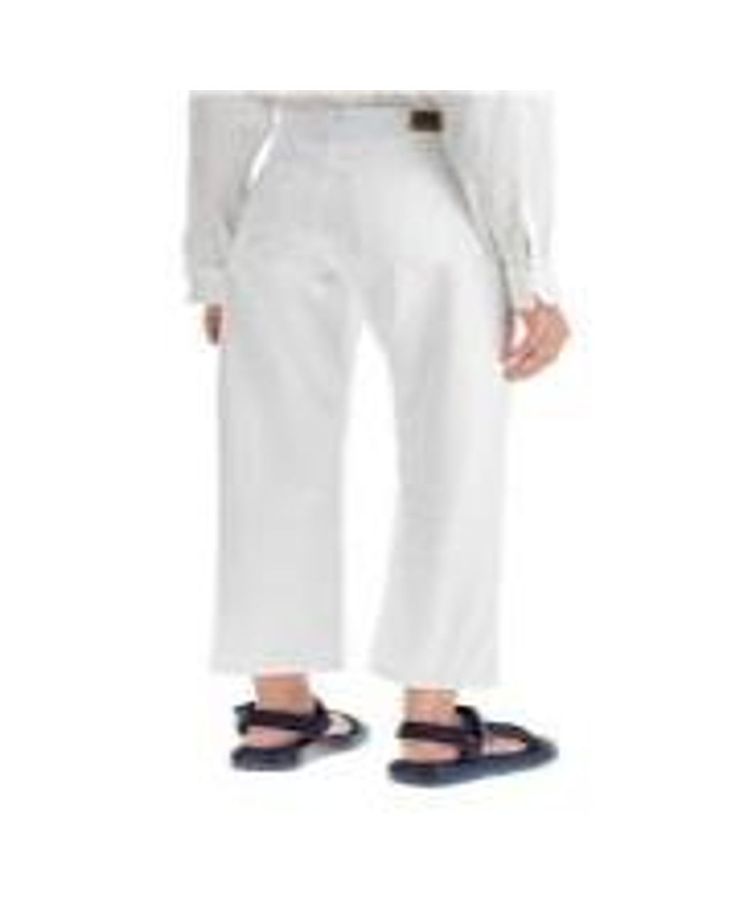 Dior White Christian Button Detailed Straight Leg Trousers