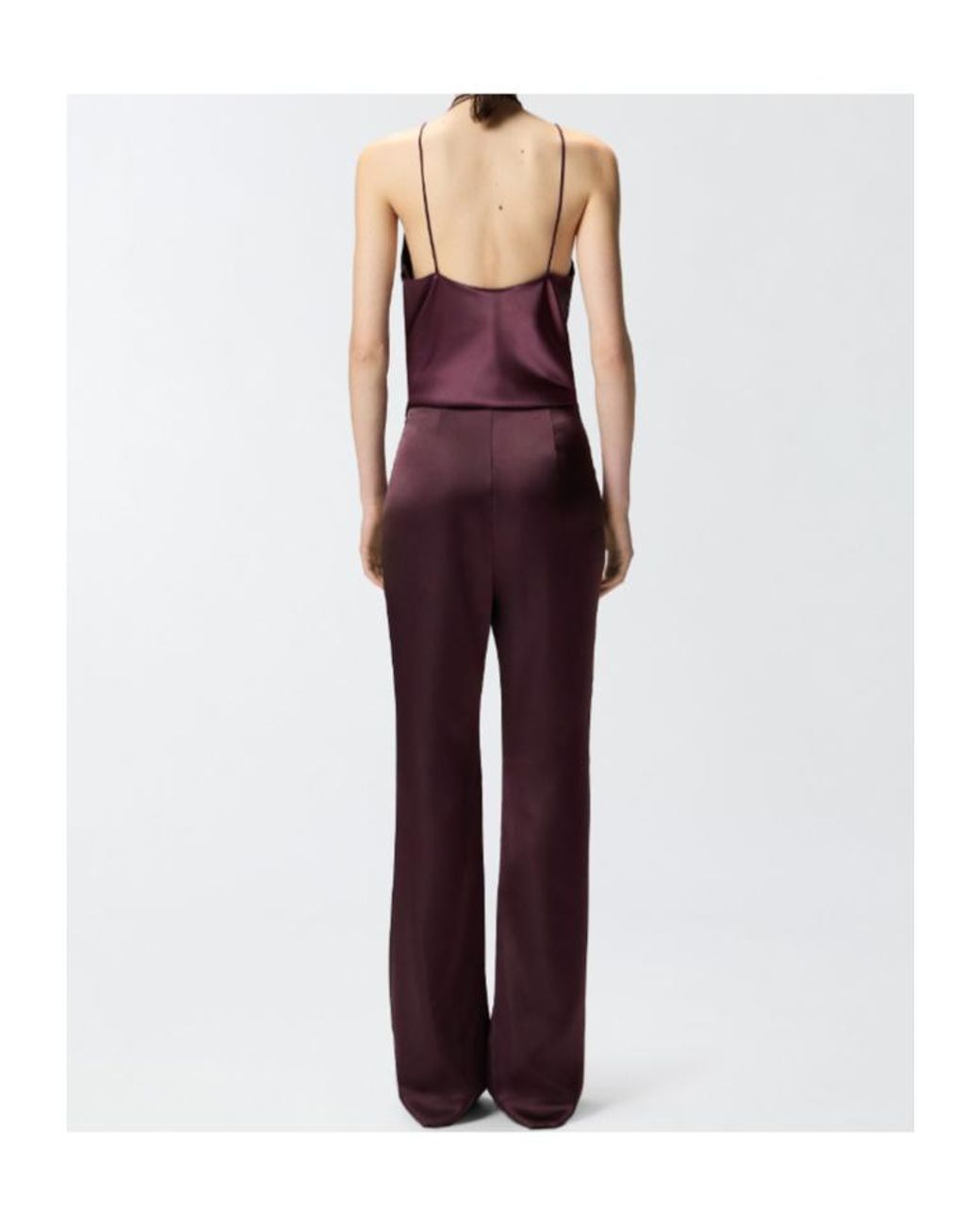 Pinko Purple Pinolo Flared Satin Trousers