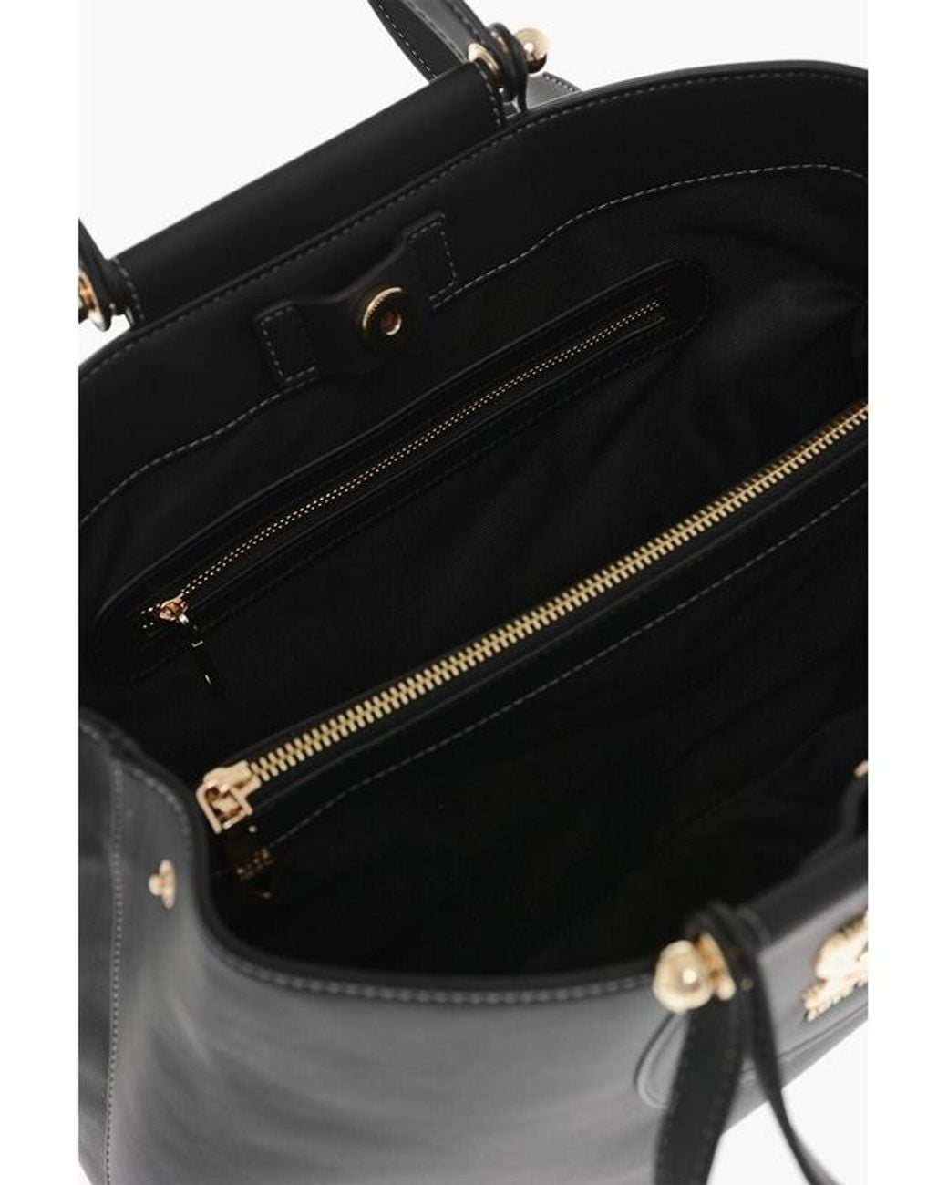 Moschino Black Logo-Plaque Tote Bag