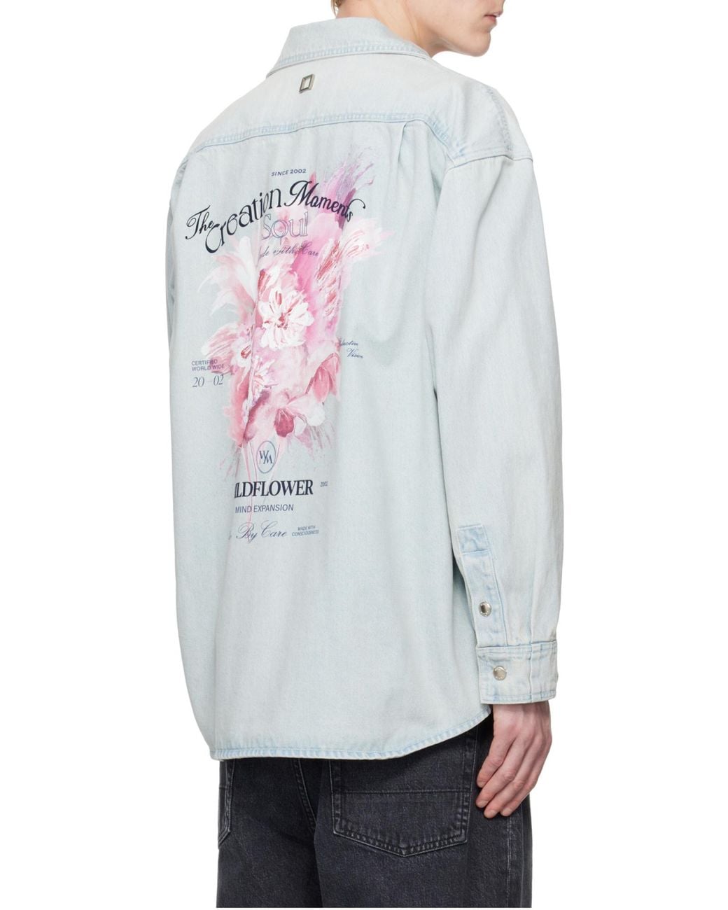 Wooyoungmi Blue Wildflower Denim Shirt for men