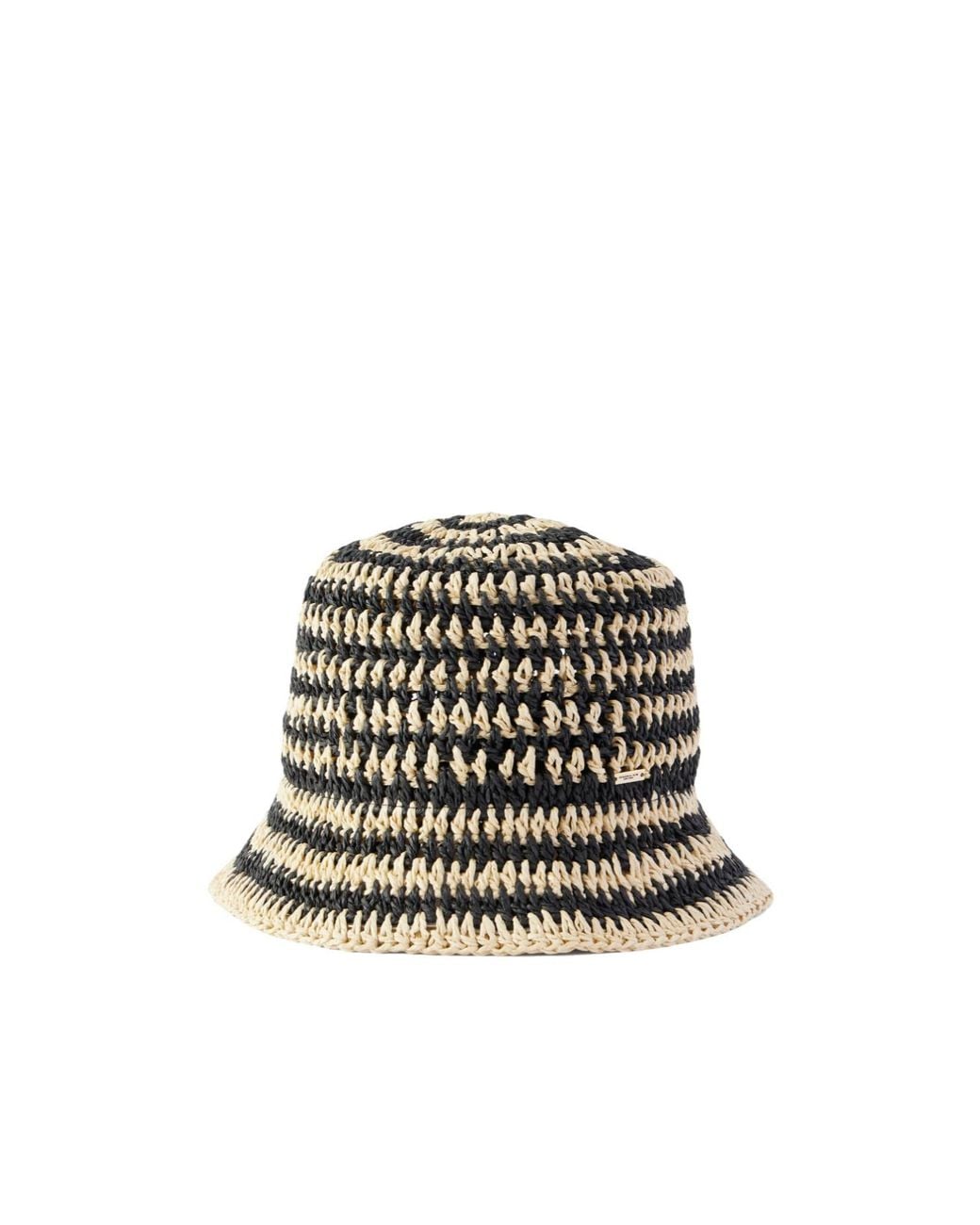 Eugenia Kim White Jonah Striped Straw Bucket Hat