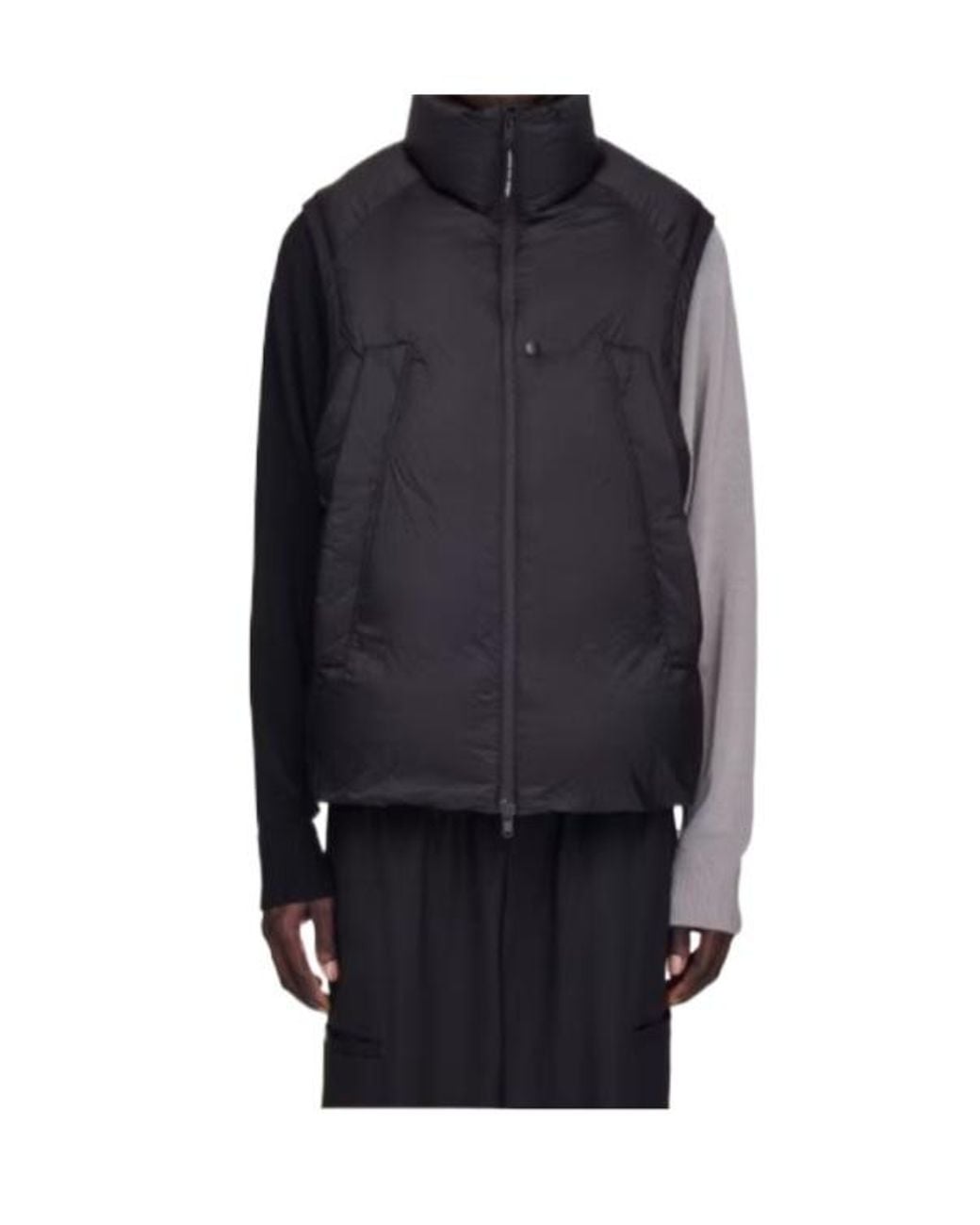 Y-3 Blue Stand-Up Collar Puffer Vest for men