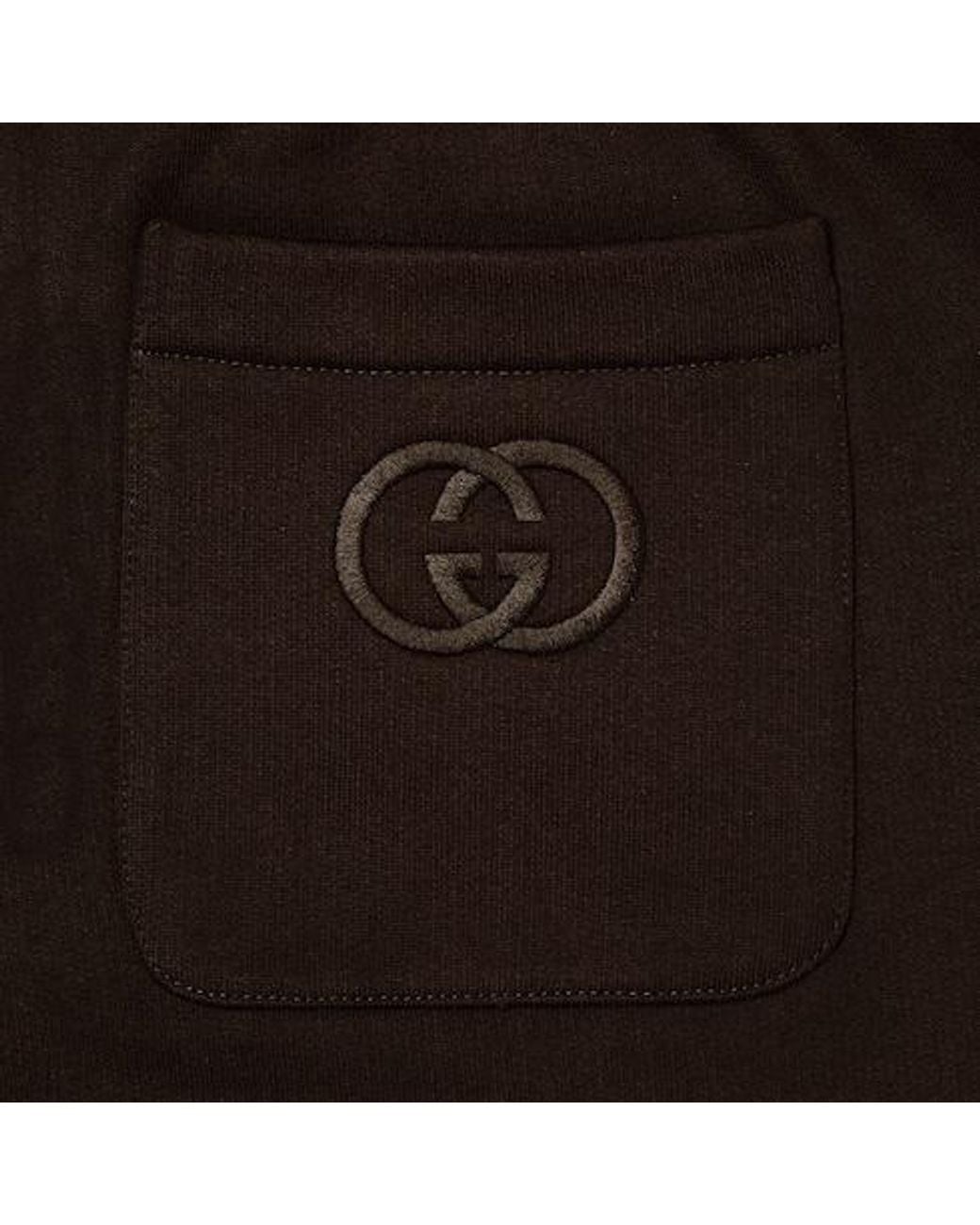 Gucci Black Brushed Jersey Jogging Pants for men