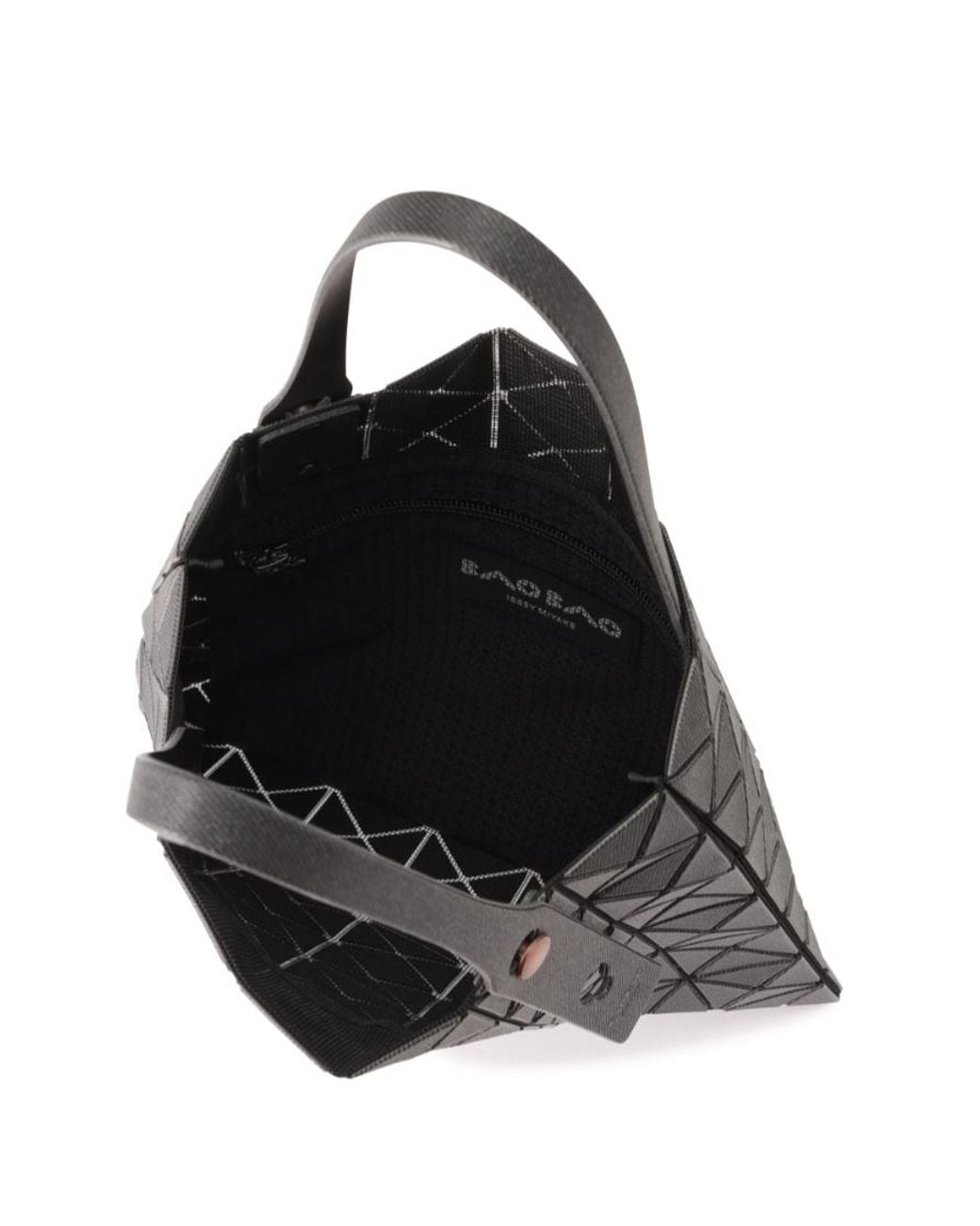Issey Miyake Black Prism Denim Geometric Panelled Top Handle Bag