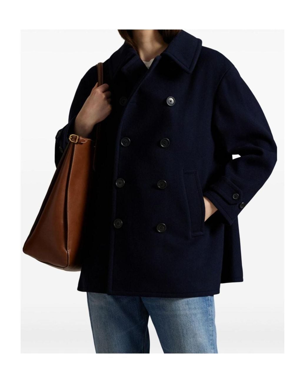 Polo Ralph Lauren Blue Double-Breasted Peacoat