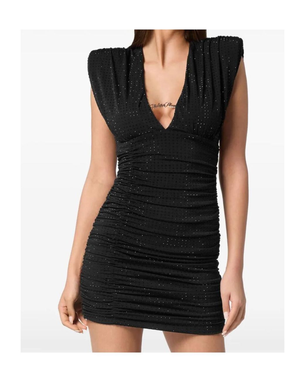 Philipp Plein Black Jersey Mini Dress