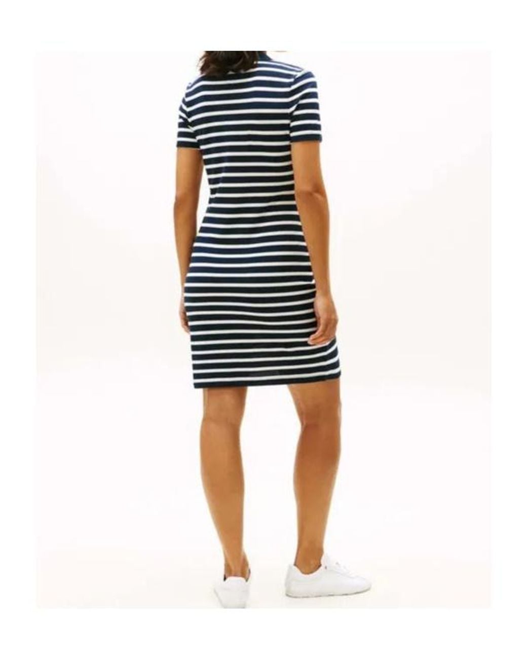 Tommy Hilfiger Blue Striped Piqué Polo Mini Dress