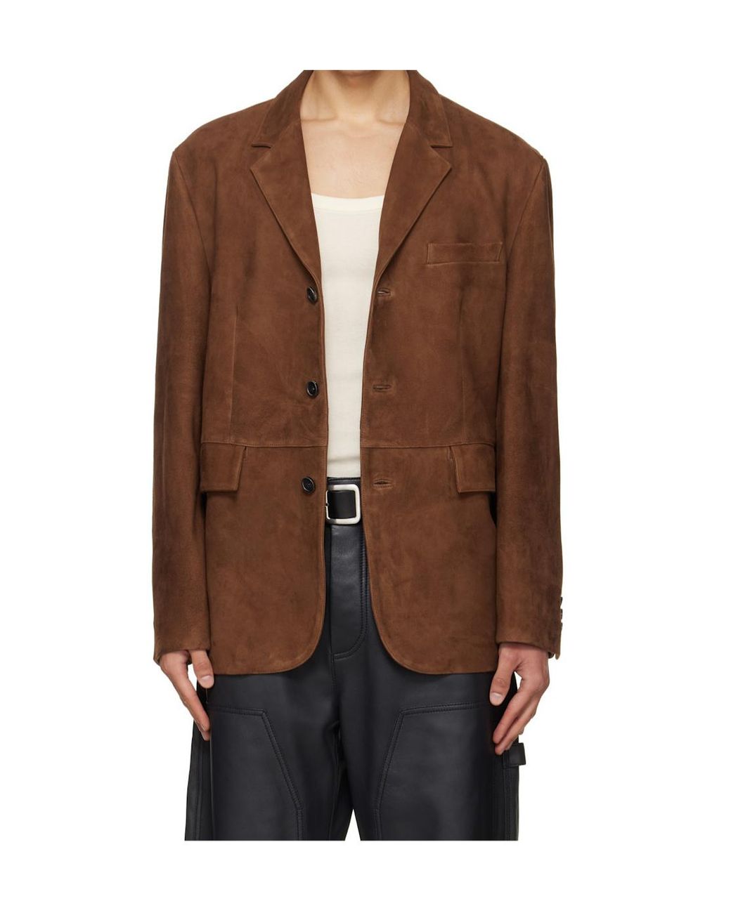 TONYWACK Brown Tailored Buttoned Blazer for men