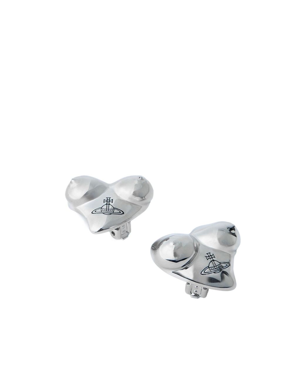 Vivienne Westwood White Logo Engraved Earrings