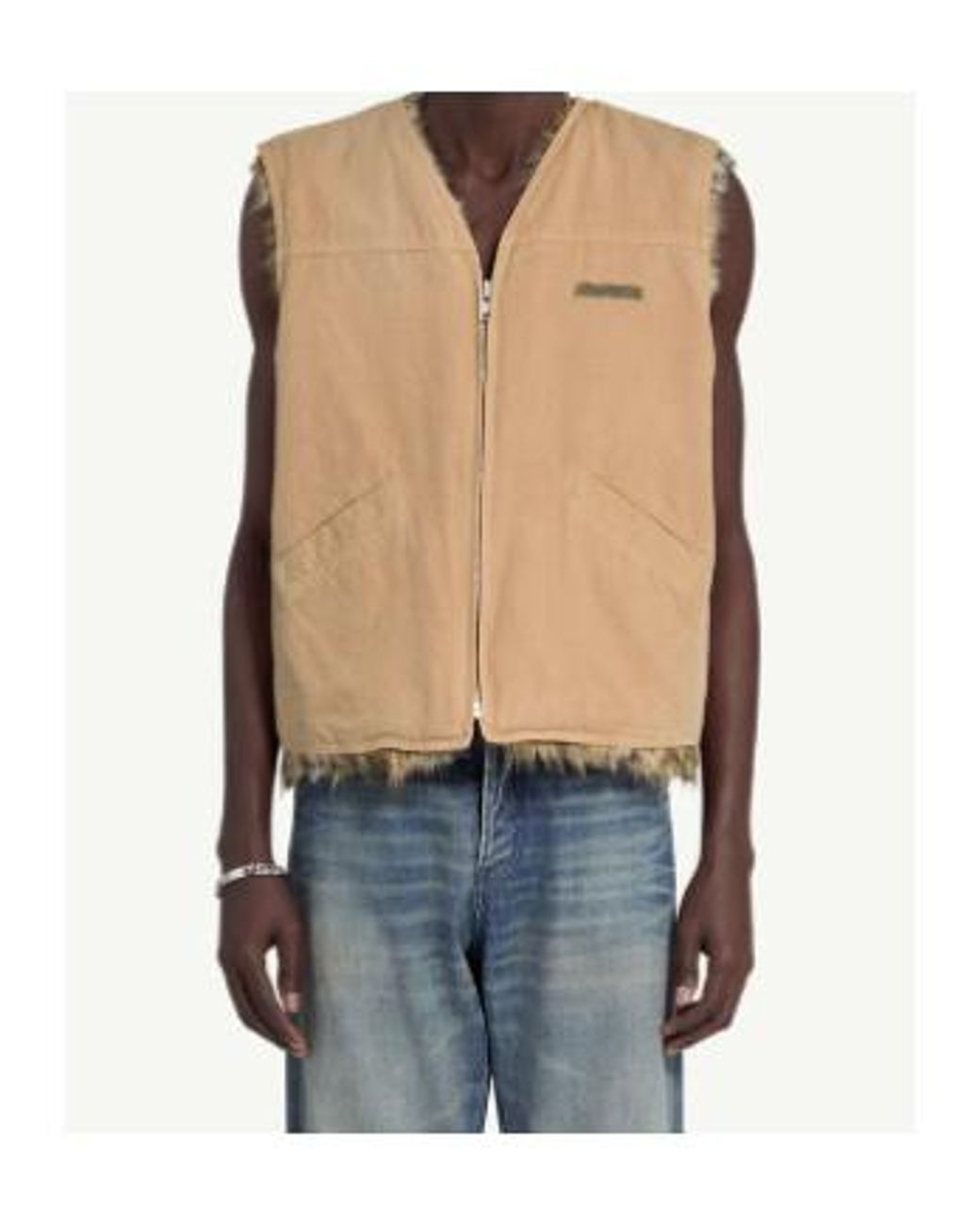 MM6 by Maison Margiela Natural Sleeveless Jacket for men