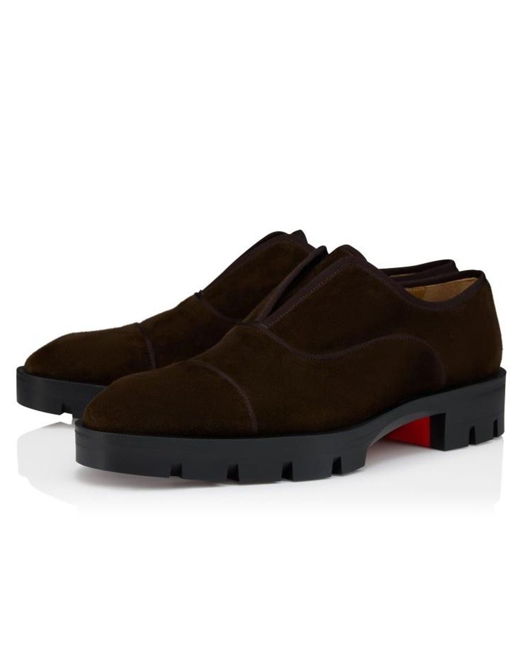 Christian Louboutin Brown Almond-Shaped Oxford Shoes for men