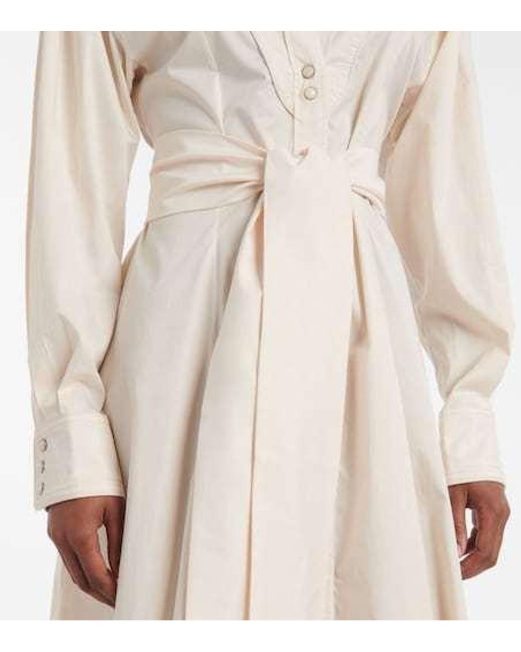 Johanna Ortiz White Vela De Cruz Cotton-Blend Poplin Wrap Dress