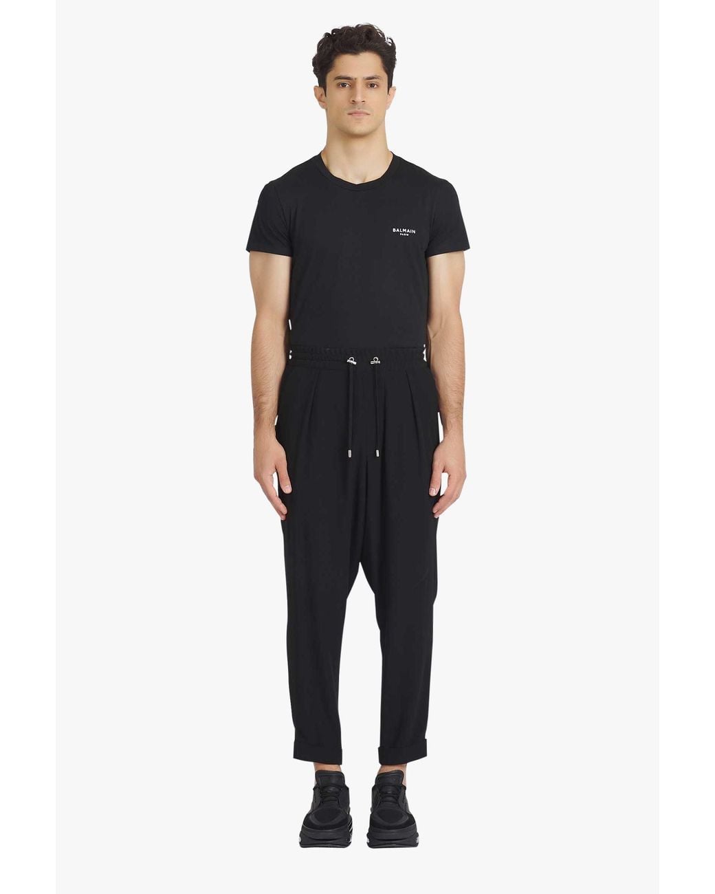 Balmain Black Slouchy Tapered Pants for men