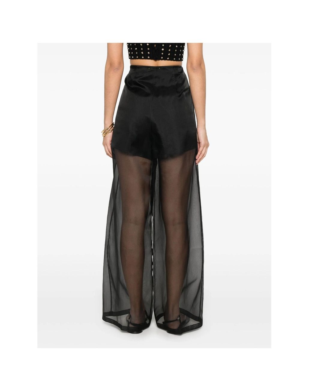 Forte_forte Black Silk Palazzo Pants