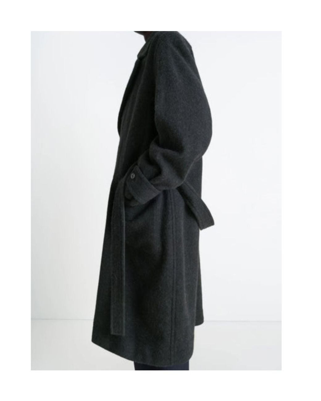 Lemaire Black Straight Hem Belted Coat for men