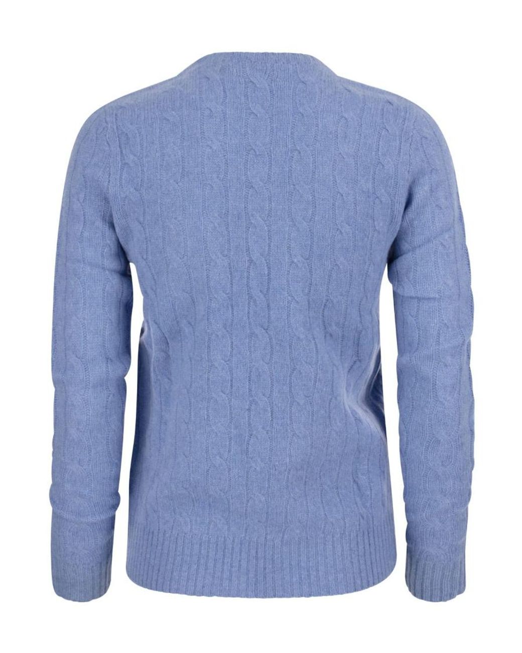 Polo Ralph Lauren Blue Logo-Embroidered Cable-Knit Jumper