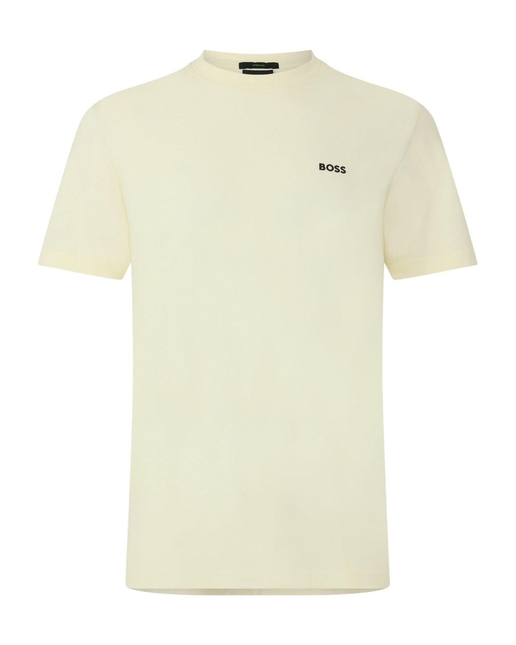 Boss White T-Shirt With Logo Design Stretch Cotton for men