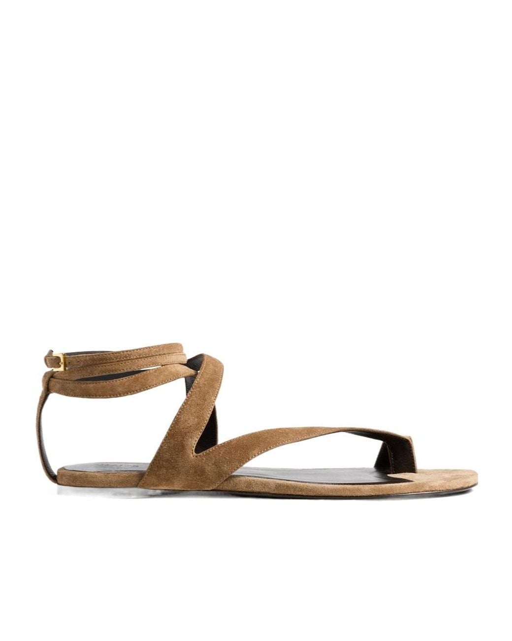 Khaite Brown Aimee Ankle Strap Sandals