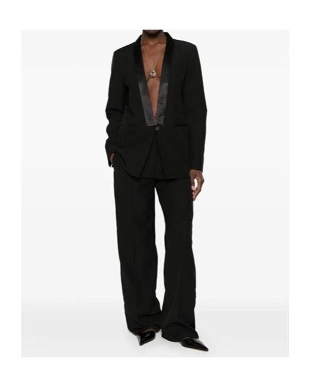 Forte_forte Black Long-Sleeved Tailcoat-Style Blazer