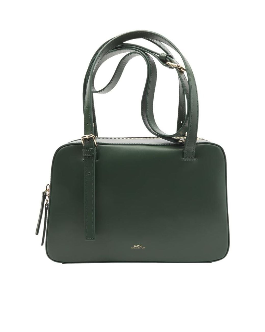 A.P.C. Green Virginie Logo Printed Crossbody Bag