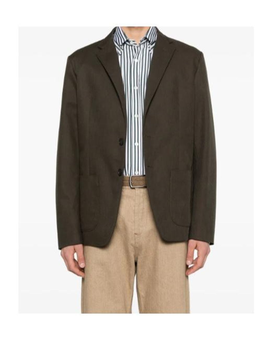 Herno Green Patch-Pocket Blazer for men