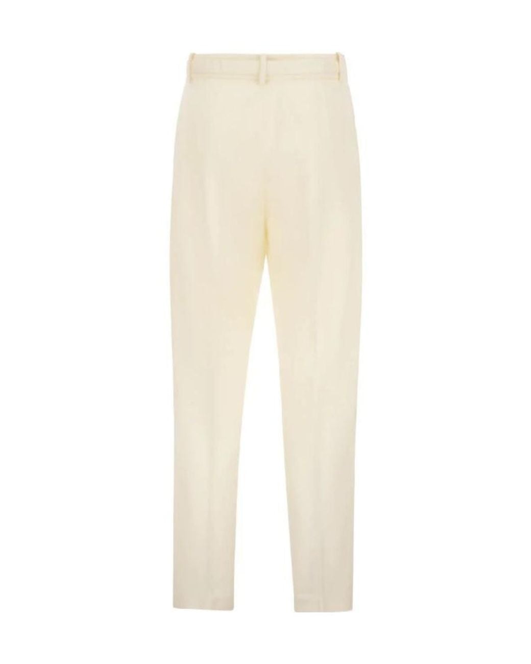 Fabiana Filippi Natural Straight-Leg Belt Embellished Pants