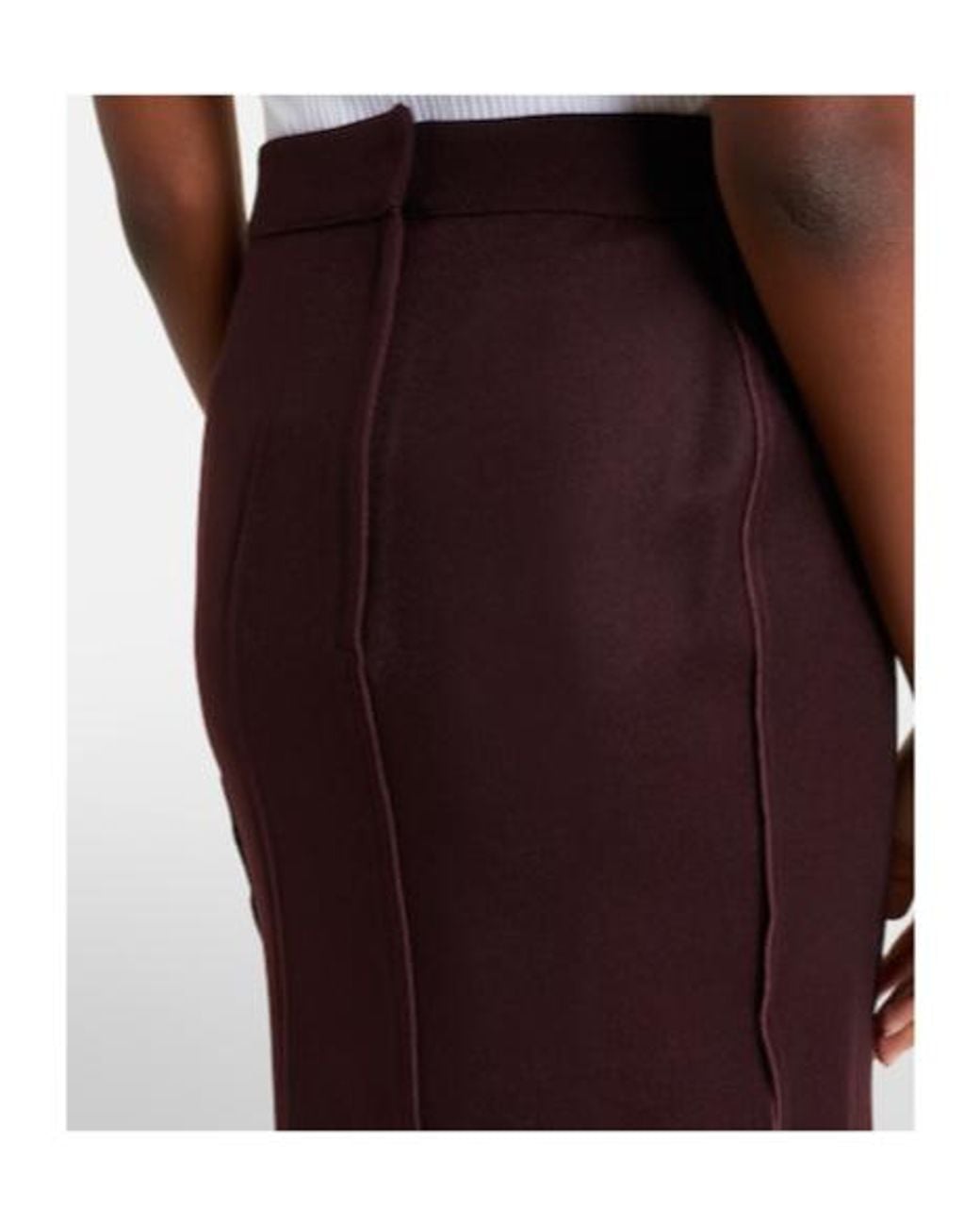 Victoria Beckham Brown Draped Virgin Wool Midi Skirt