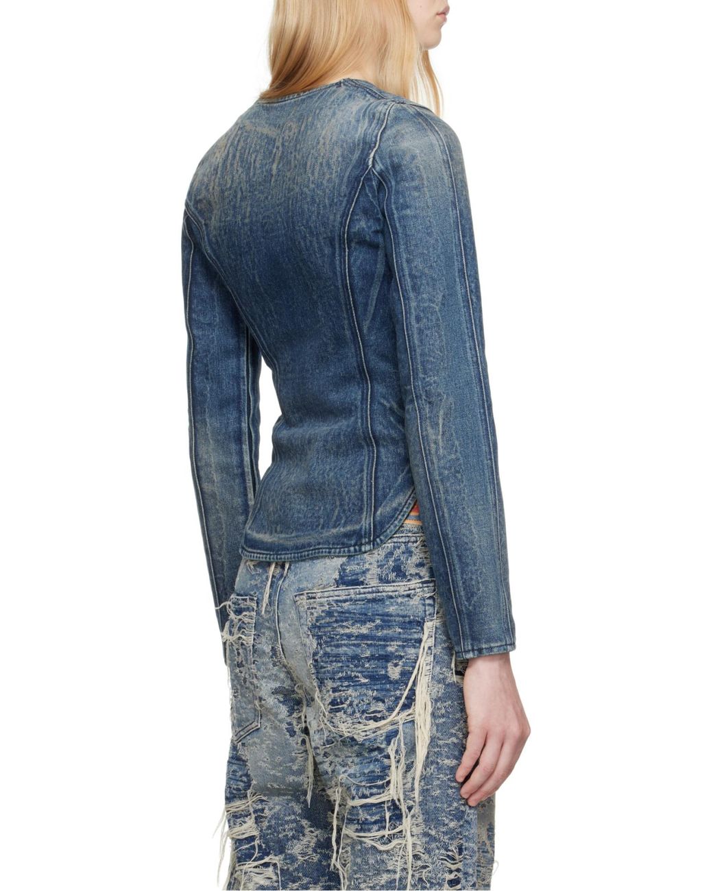 DIESEL Blue Zip-Up Denim Jacket