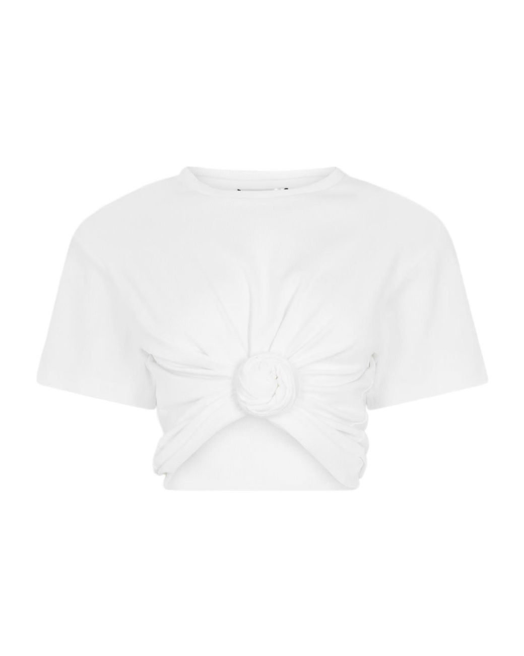Magda Butrym White Knotted Crop Top