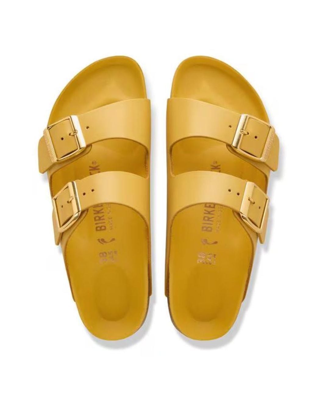 Birkenstock Yellow Arizona Buckled Slides