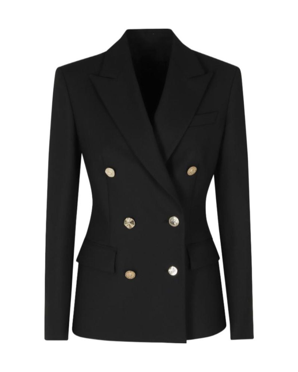 Dondup Black Double-Breasted Blazer