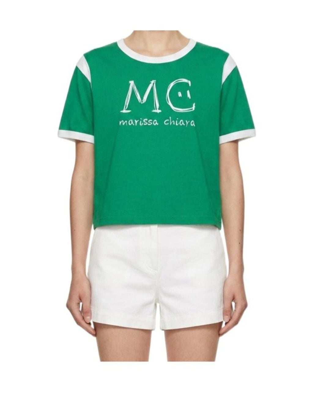 Marissa Chiara Green Crew Neck T-Shirt