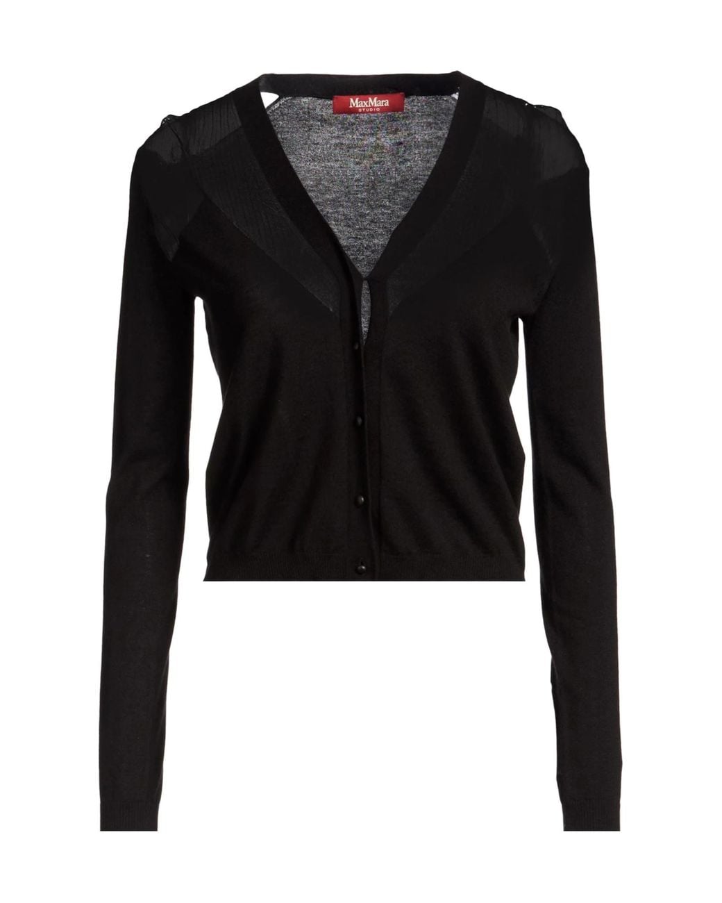 Max Mara Black Cropped Knit Cardigan