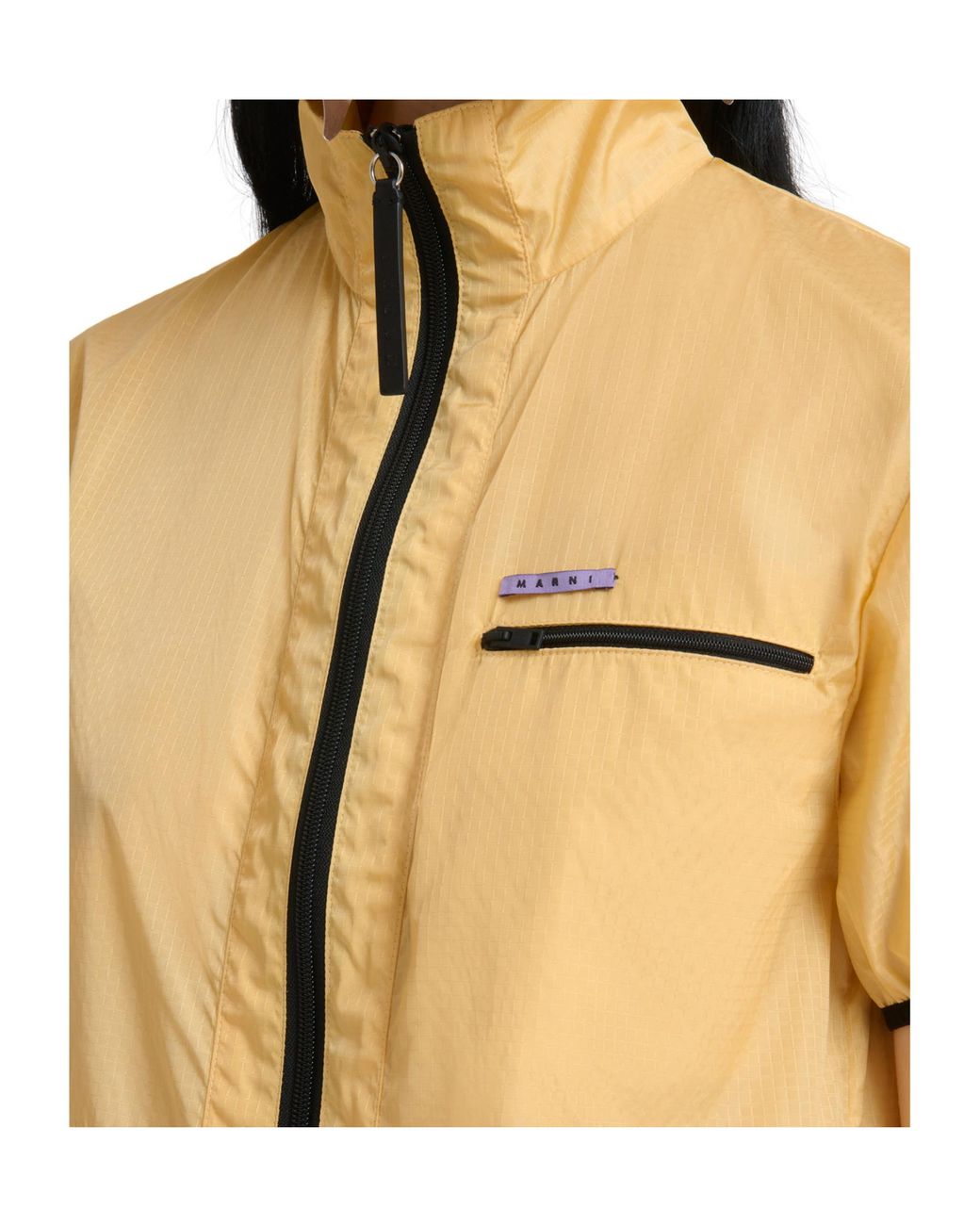 Marni Yellow Ripstop Zip-Front Dress