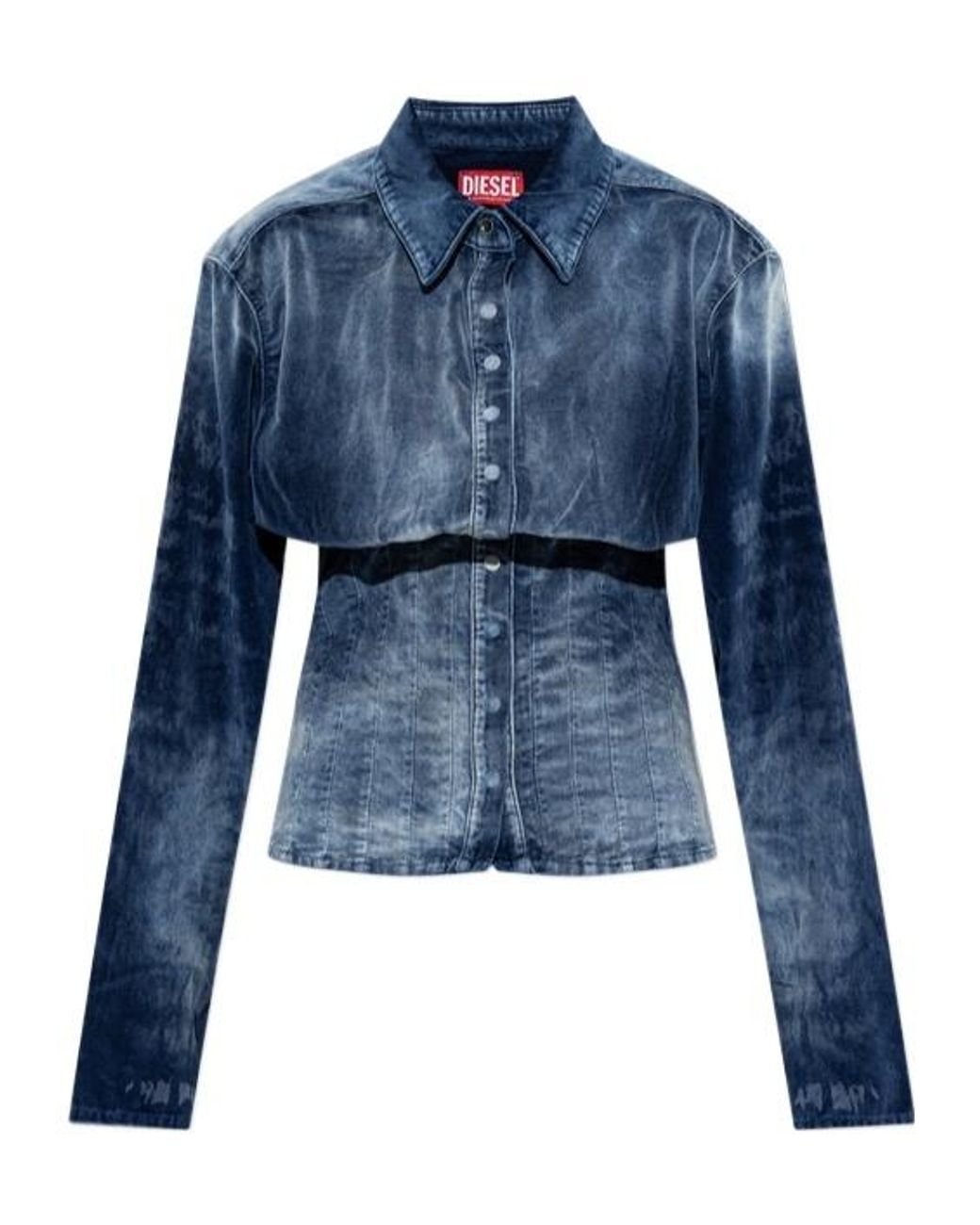 DIESEL Blue De Sindi Cropped Denim Shirt
