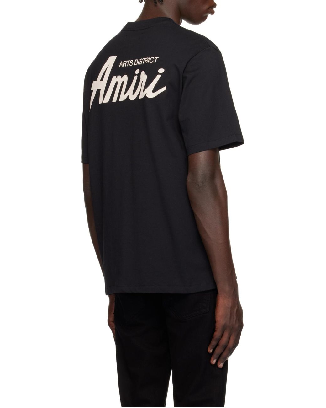 Amiri Black Logo Printed Crewneck T-Shirt for men