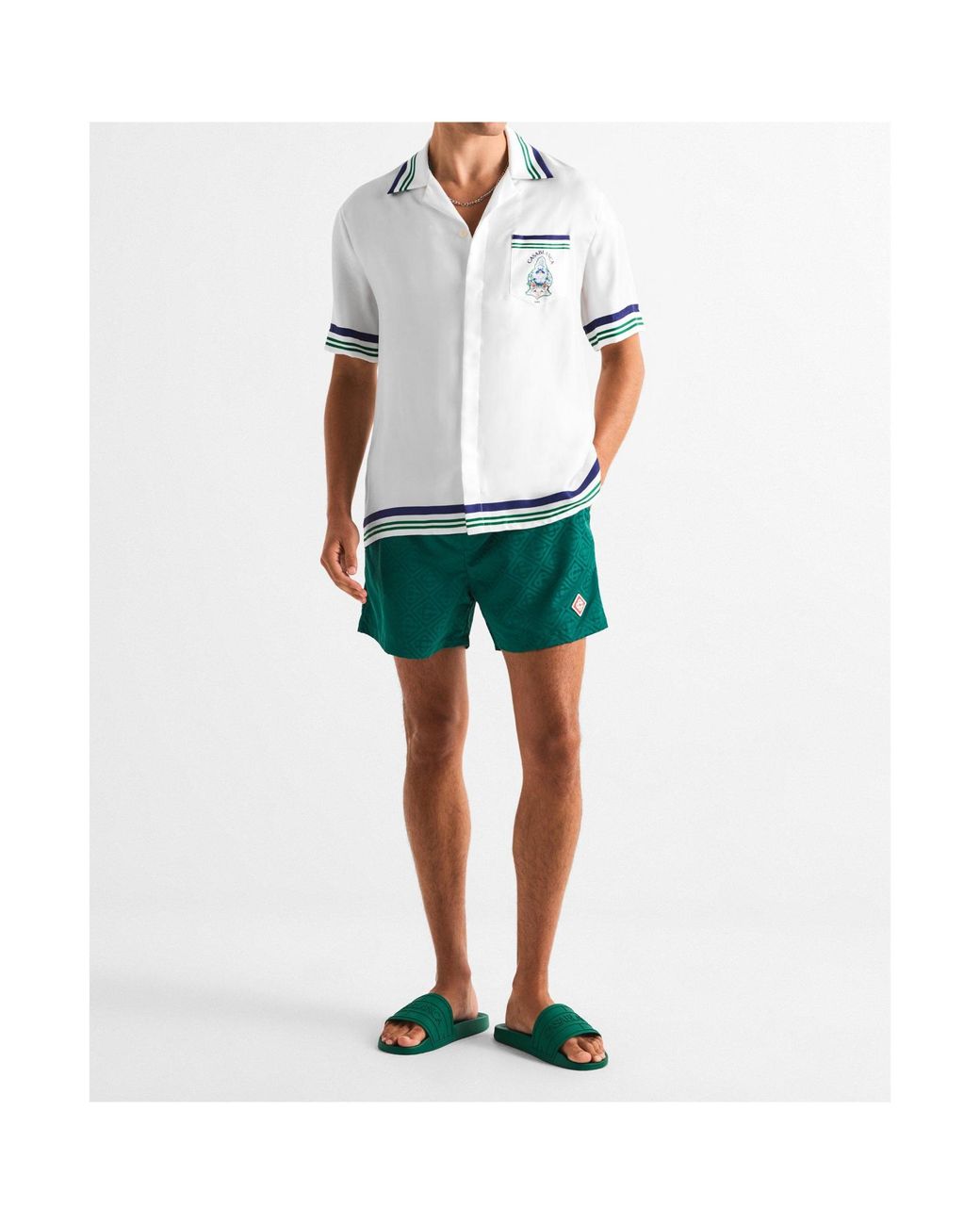 Casablanca Green Open-Toe Slippers for men