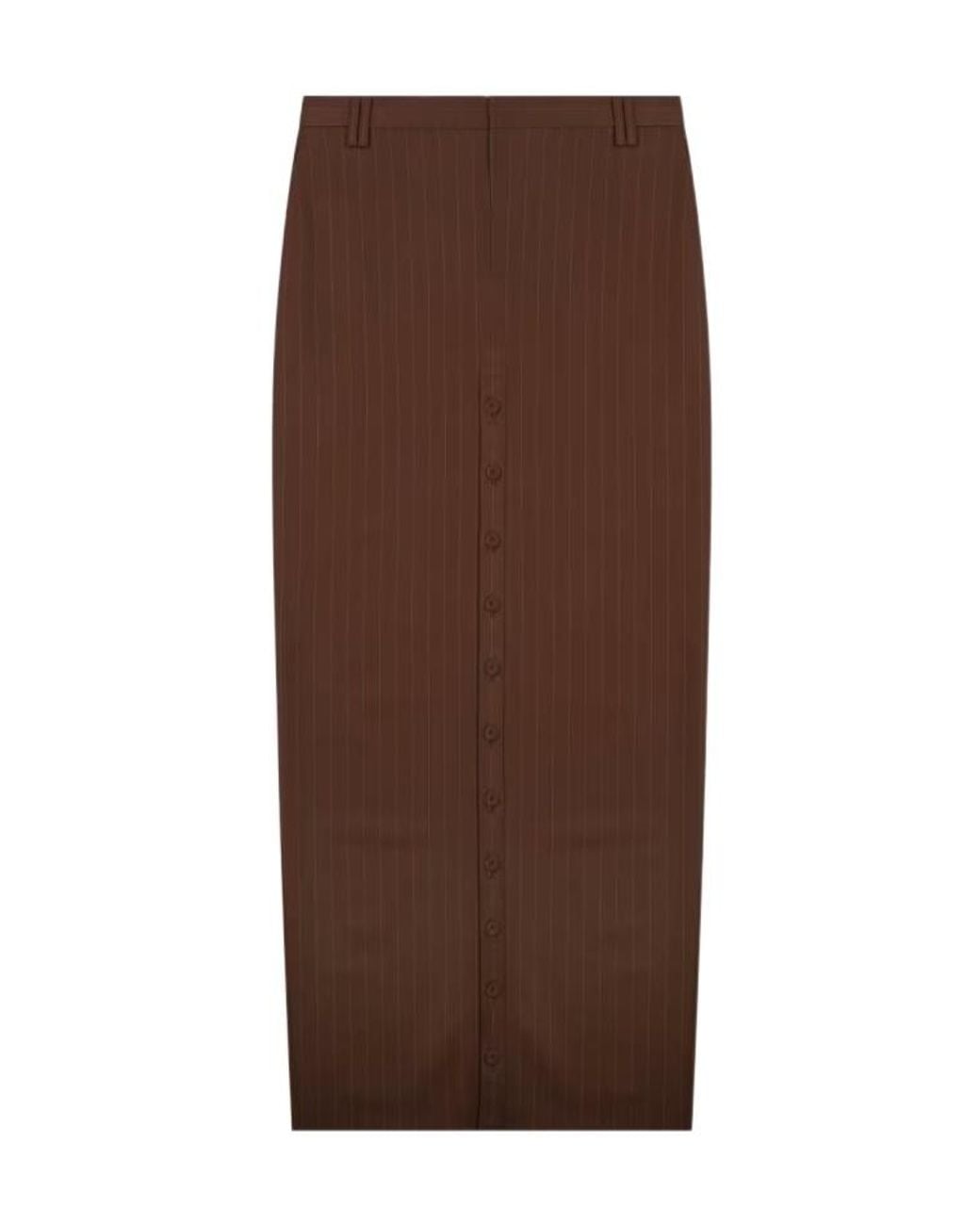 Jean Paul Gaultier Brown Pinstriped Button-Front Skirt